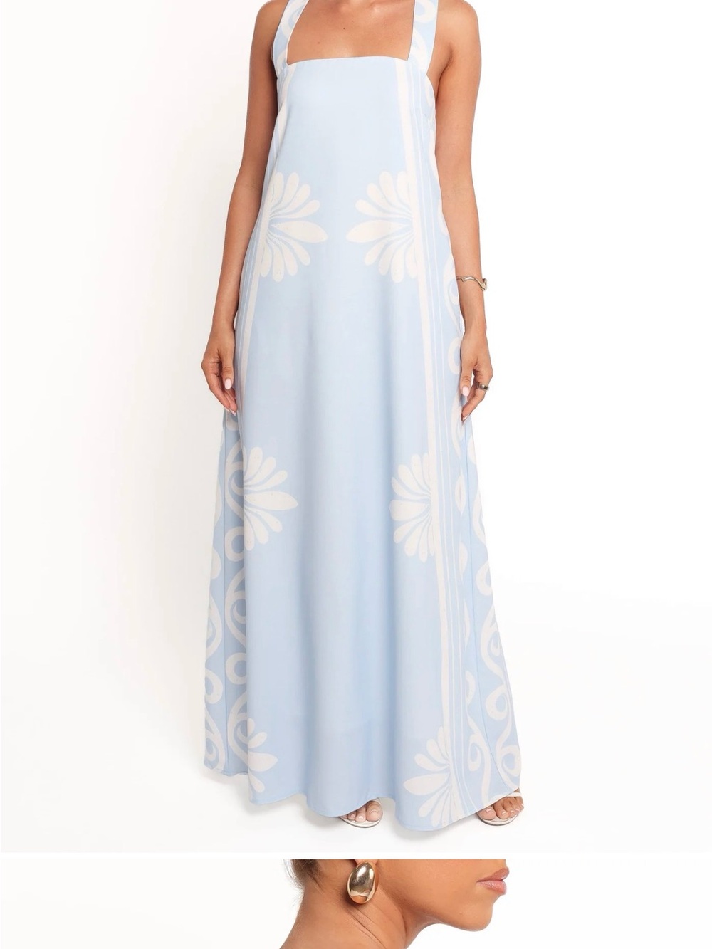 Petal & Pup Light Blue and White Floral Maxi Dress | Size XL - Picture 3 of 10